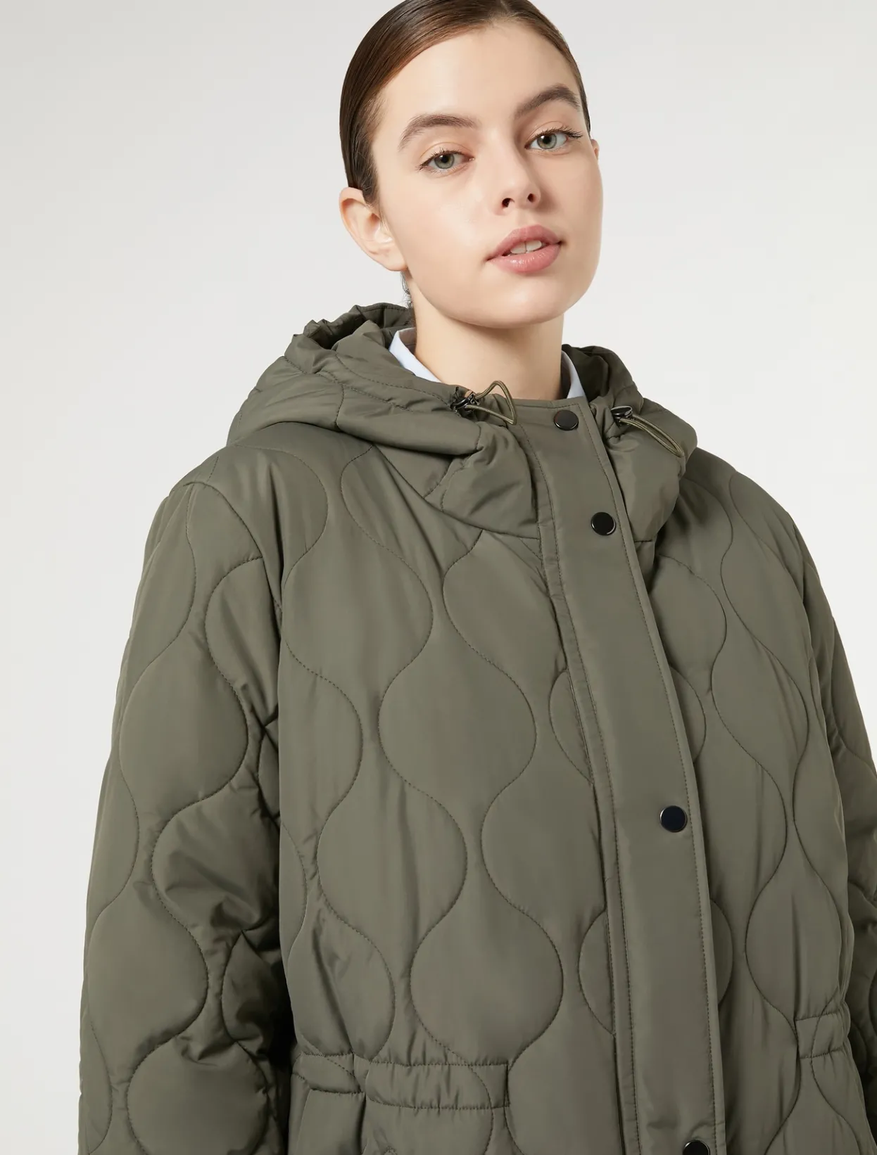 Down Jackets | Down Jackets | Marina Rinaldi Water-repellent canvas jacket KAKI