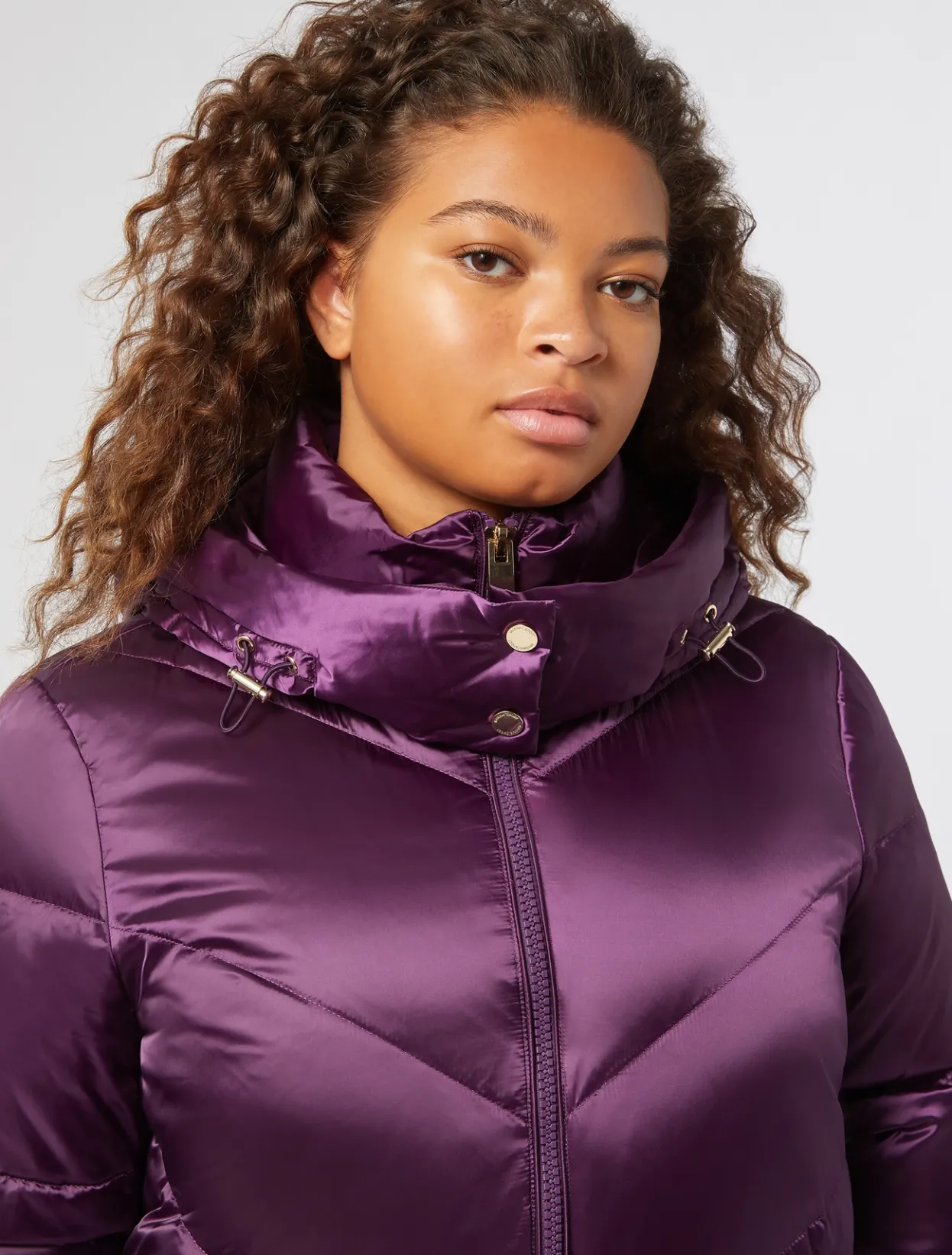 Down Jackets | Down Jackets | Marina Rinaldi water-repellent down jacket PLUM