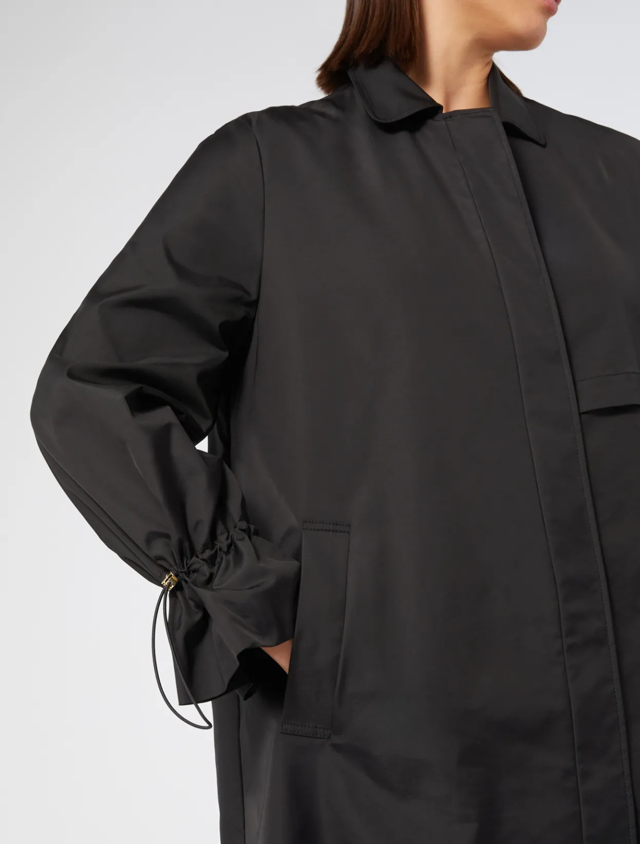 Coats | Coats | Marina Rinaldi Water-repellent micro twill raincoat BLACK