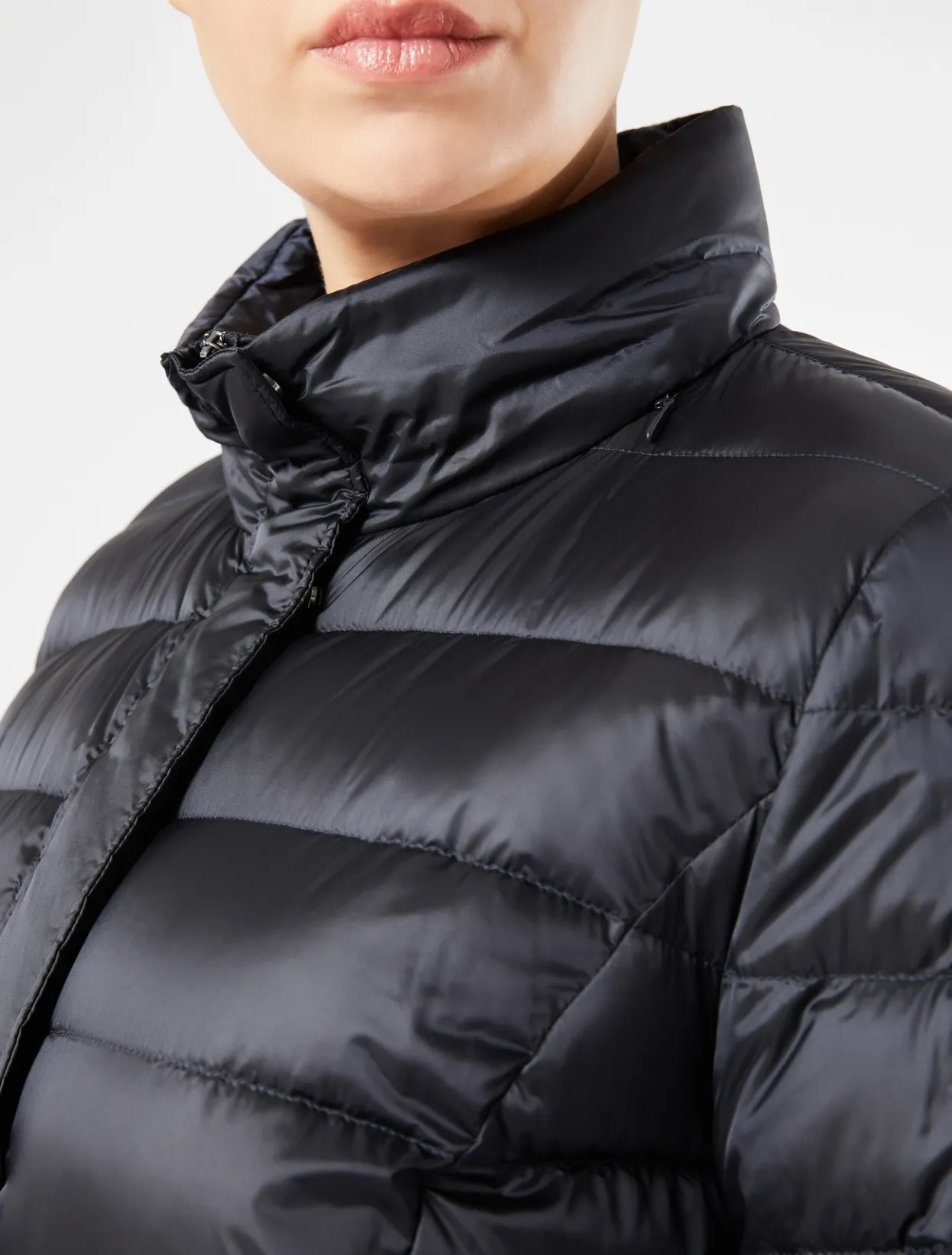 Down Jackets | Down Jackets | Marina Rinaldi Water-repellent nylon canvas down jacket ULTRAMARINE