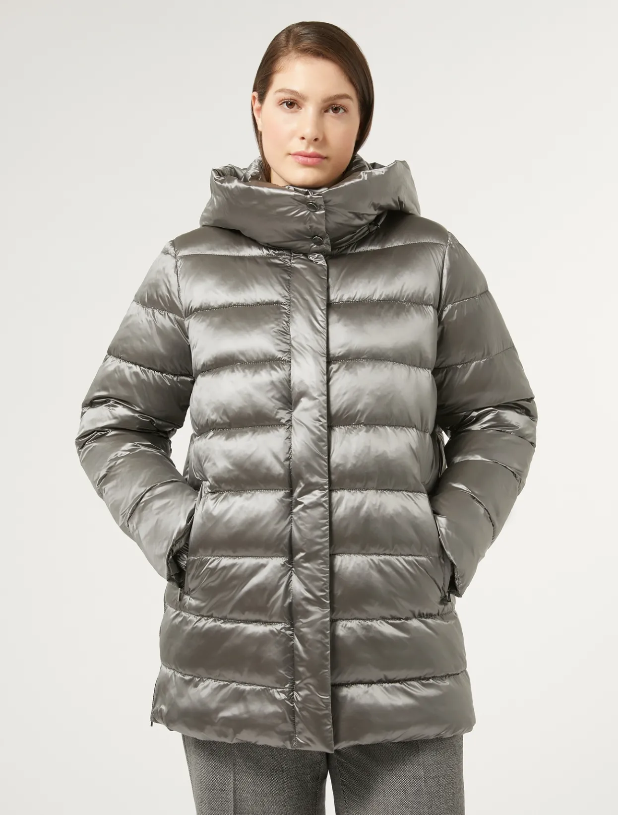 Down Jackets | Down Jackets | Marina Rinaldi Water-repellent padded coat MEDIUMGREY