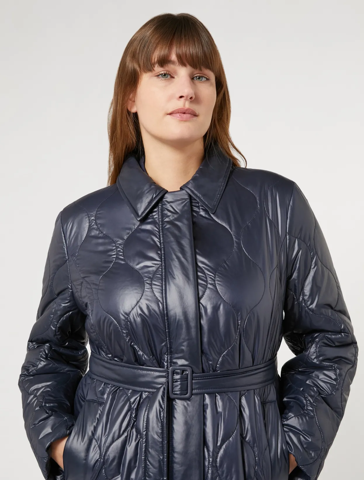 Down Jackets | Down Jackets | Marina Rinaldi Water-repellent padded coat MIDNIGHTBLUE