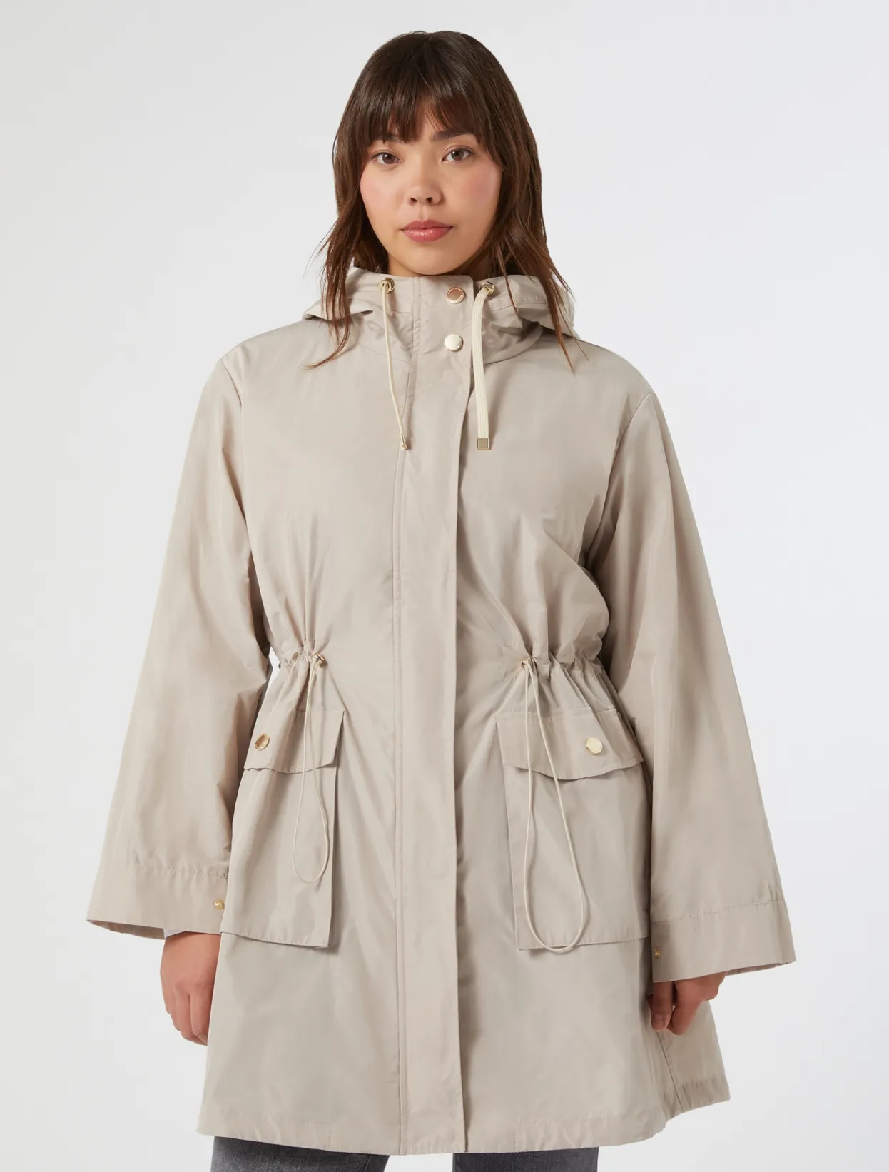 Coats | Coats | Marina Rinaldi Water-repellent taffeta parka SAND