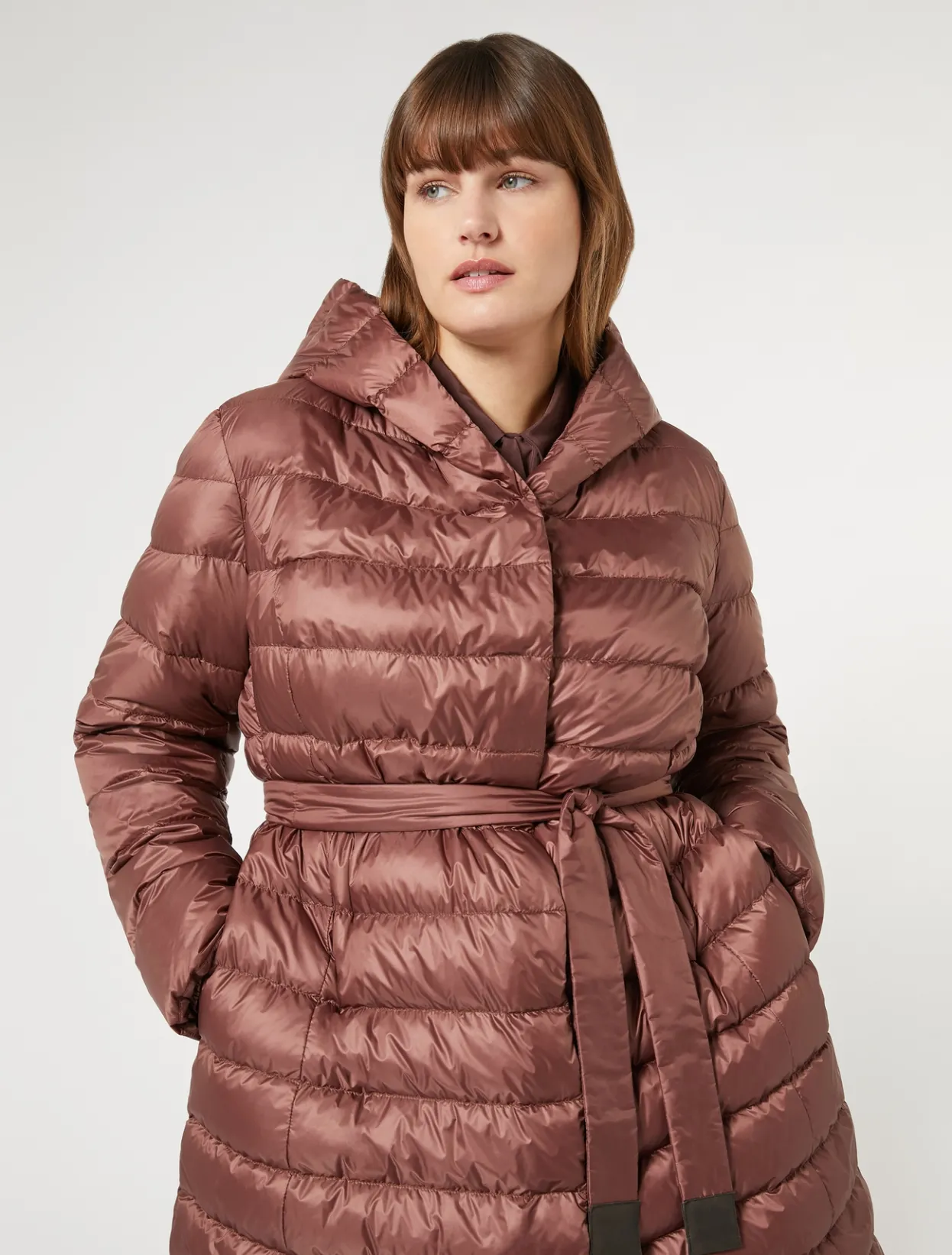 Down Jackets | Down Jackets | Marina Rinaldi Water-repellent technical canvas down jacket FARD