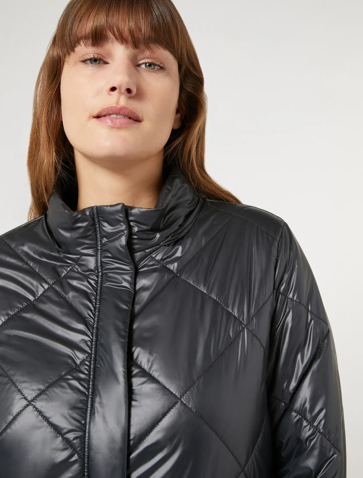 Down Jackets | Down Jackets | Marina Rinaldi Water-repellent technical canvas jacket BLACK