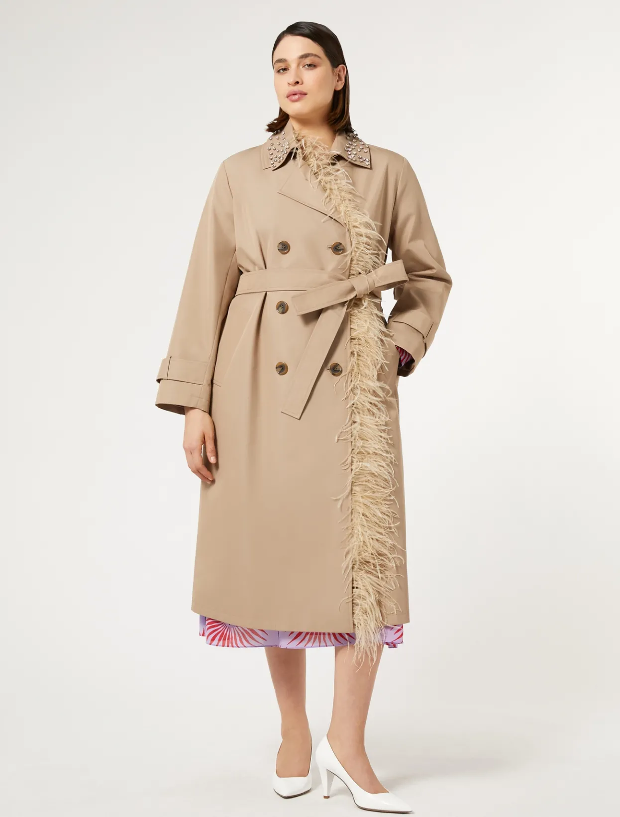 Coats | Coats | Marina Rinaldi Water-repellent twill trench coat SAND