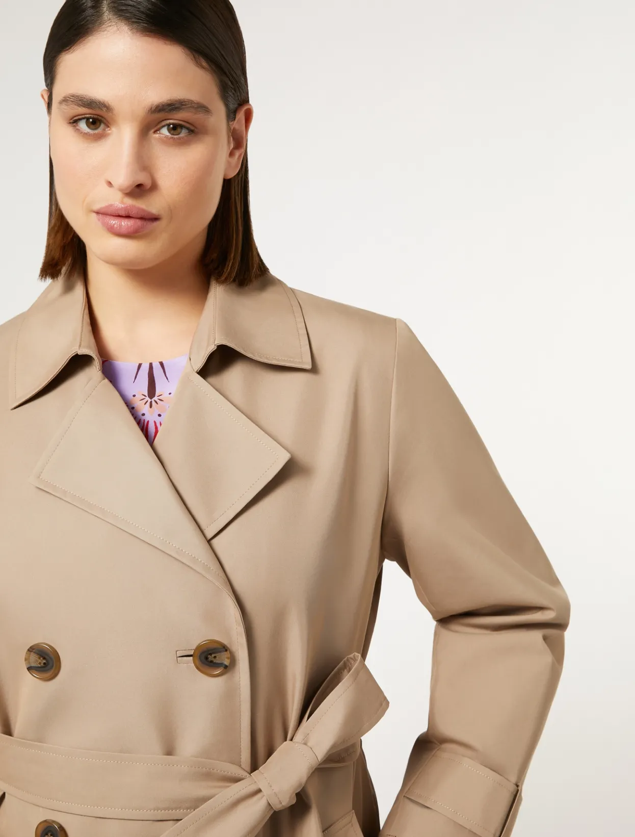 Coats | Coats | Marina Rinaldi Water-repellent twill trench coat SAND