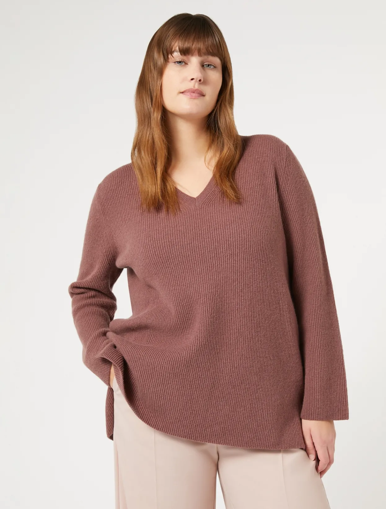 Knitwear | Knitwear | Marina Rinaldi Wool and cashmere sweater RUST