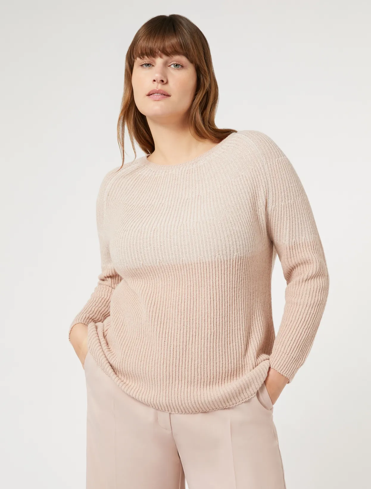 Knitwear | Knitwear | Marina Rinaldi Wool and cashmere-blend sweater PINK