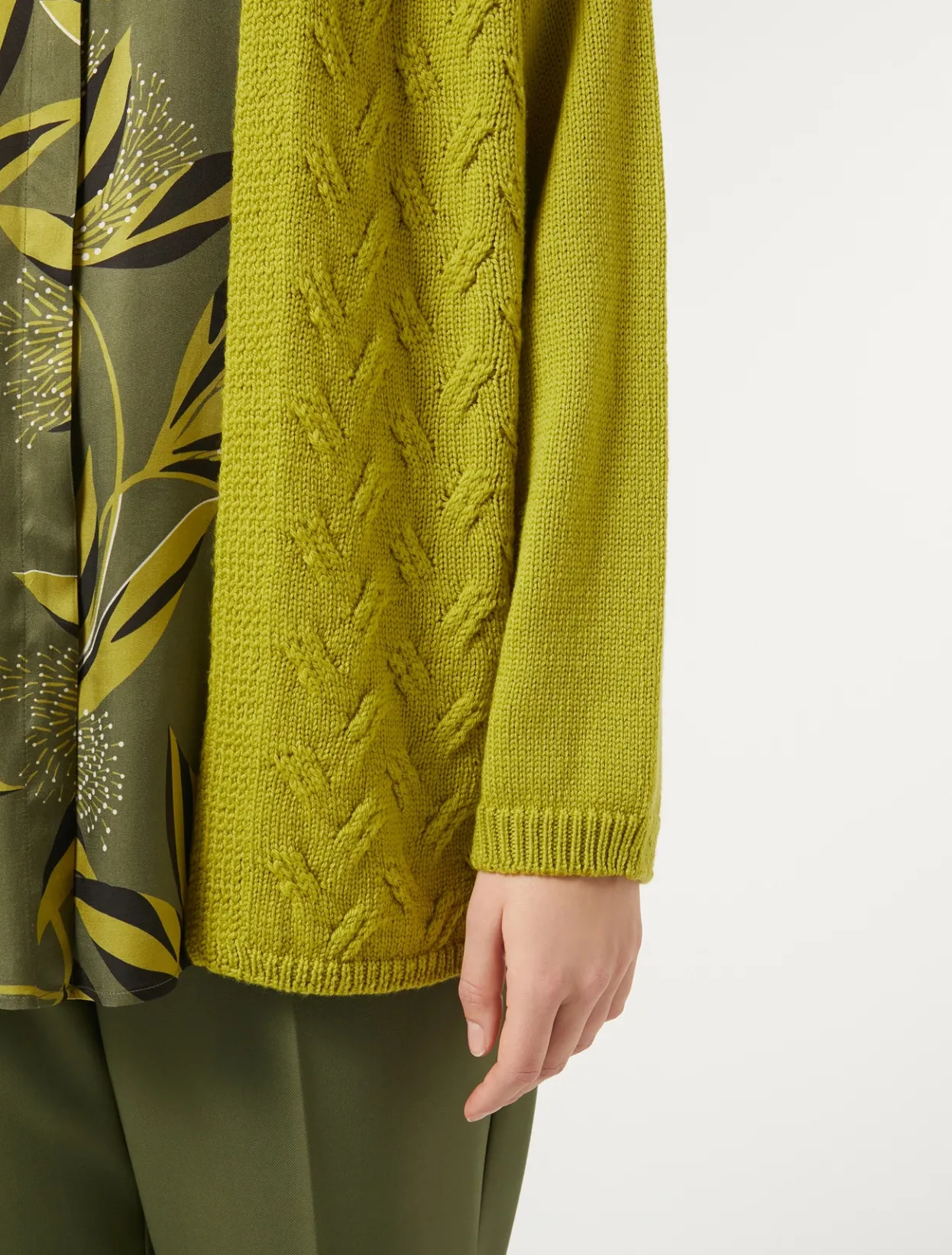 Knitwear | Knitwear | Marina Rinaldi Wool and lurex cardigan LIME