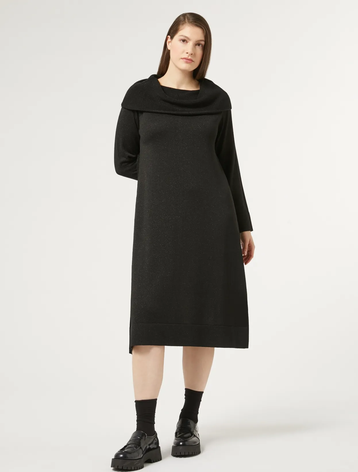 Dresses | Dresses | Marina Rinaldi Wool and lurex dress BLACK