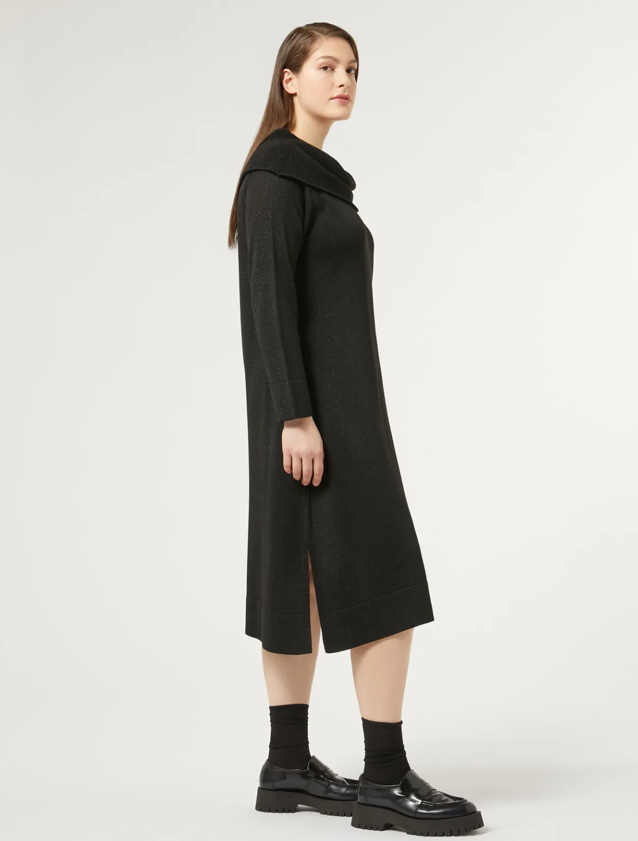 Dresses | Dresses | Marina Rinaldi Wool and lurex dress BLACK