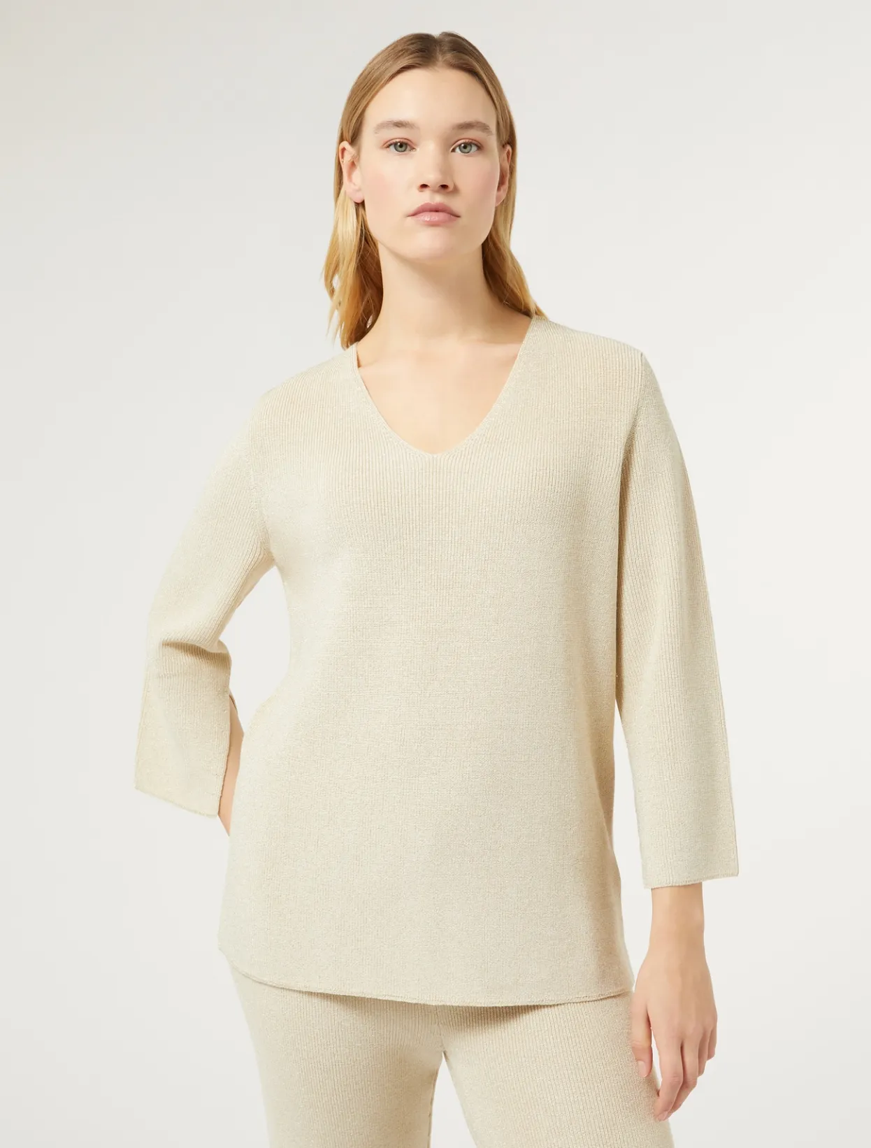 Knitwear | Knitwear | Marina Rinaldi Wool and lurex jumper IVORY