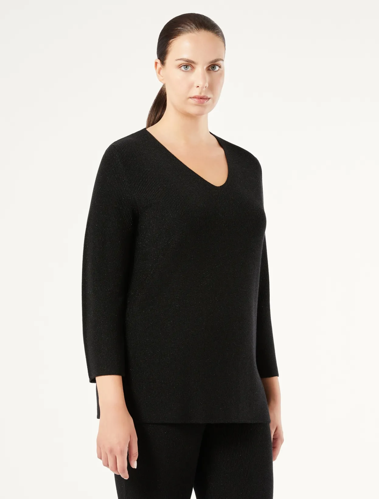 Knitwear | Knitwear | Marina Rinaldi Wool and lurex jumper BLACK