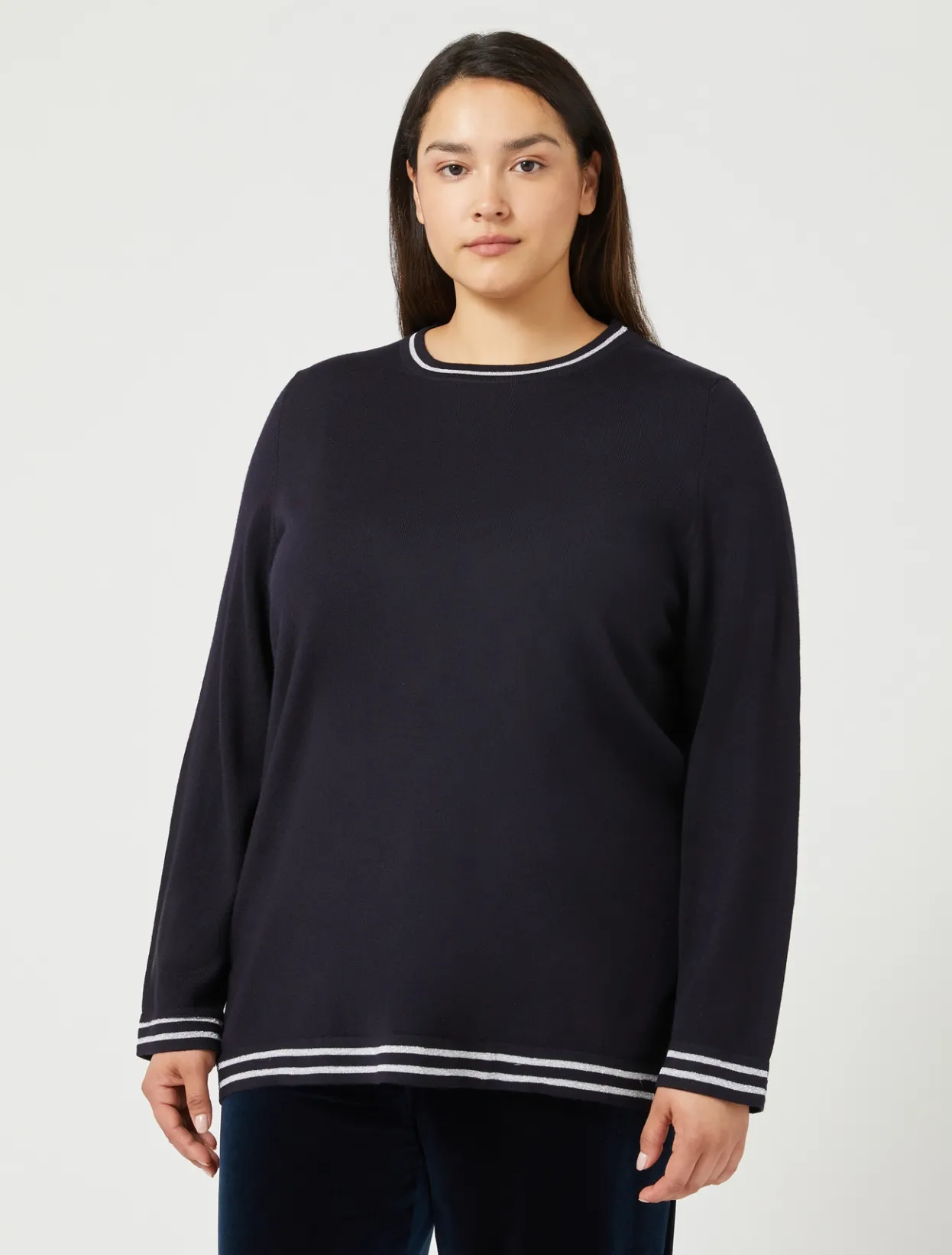 Knitwear | Knitwear | Marina Rinaldi Wool and lurex jumper MIDNIGHTBLUE