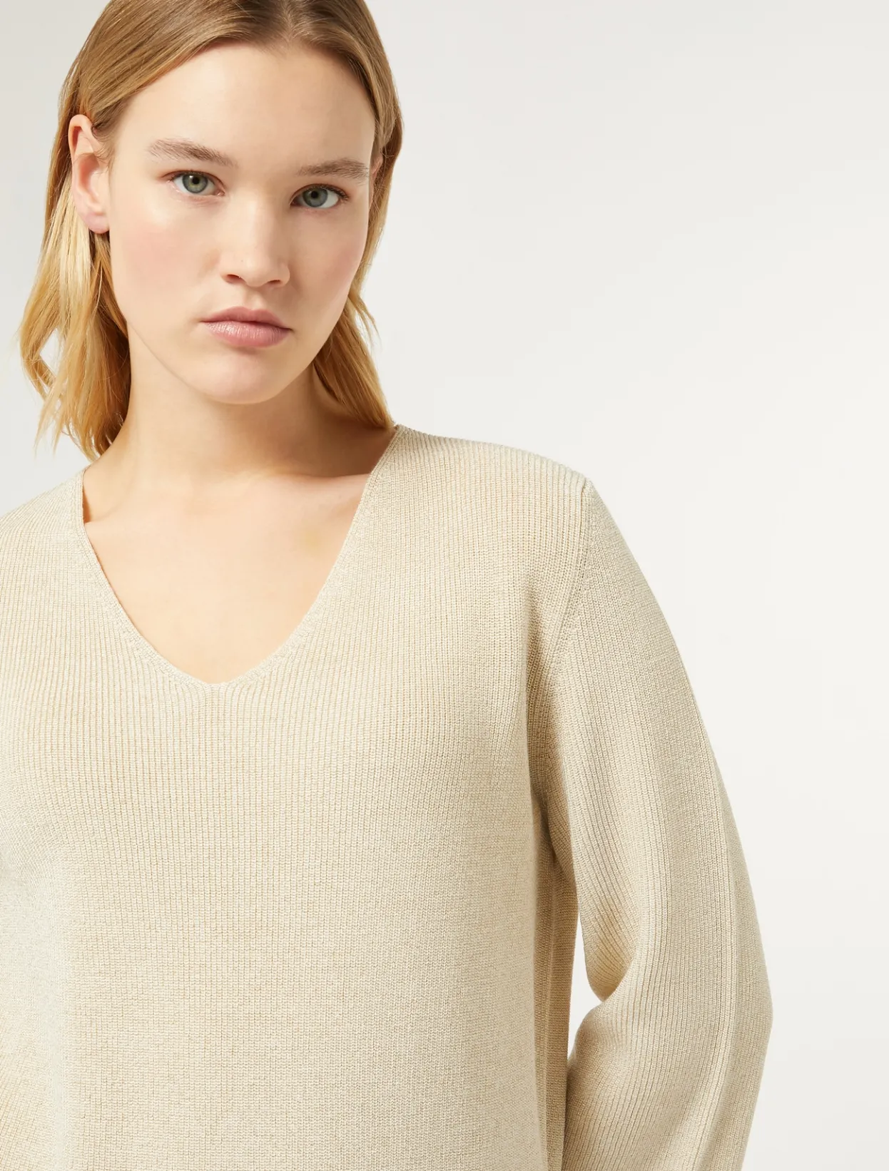 Knitwear | Knitwear | Marina Rinaldi Wool and lurex jumper IVORY