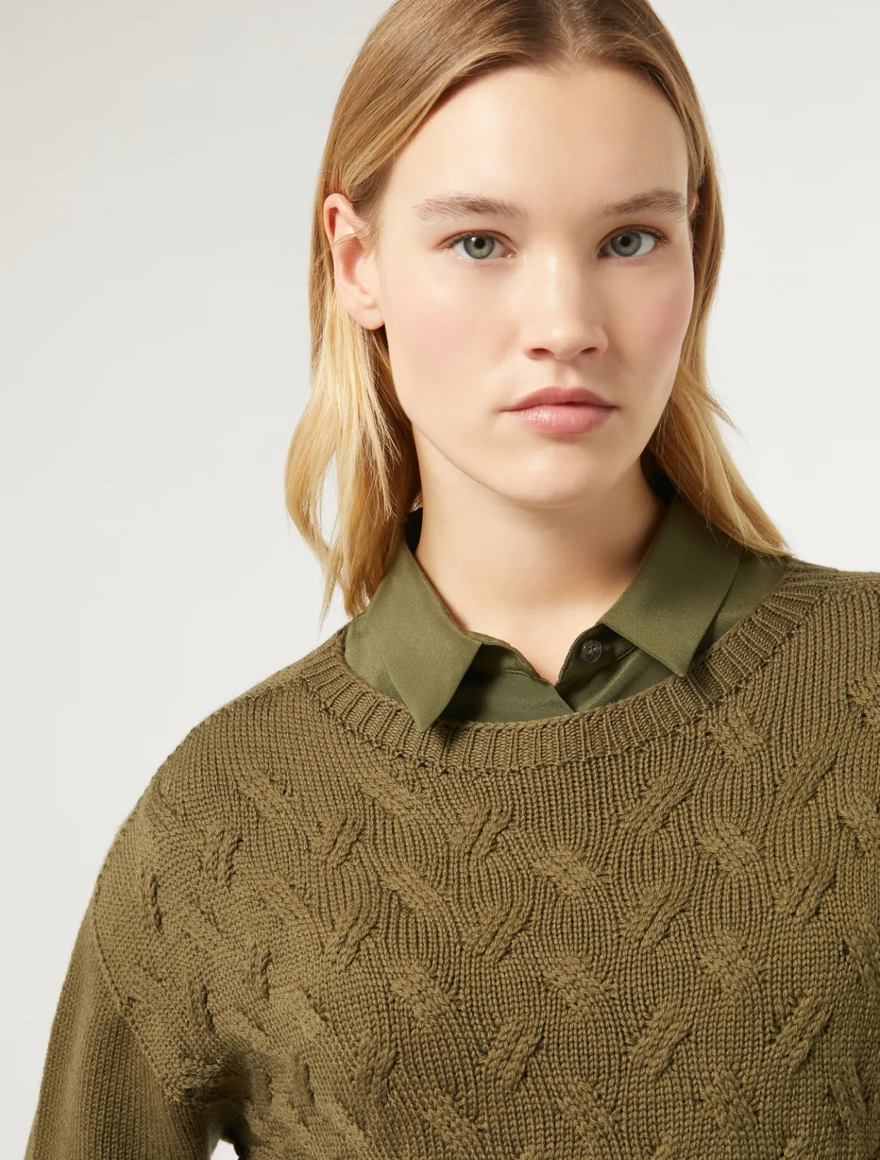 Knitwear | Knitwear | Marina Rinaldi Wool and lurex jumper GREEN