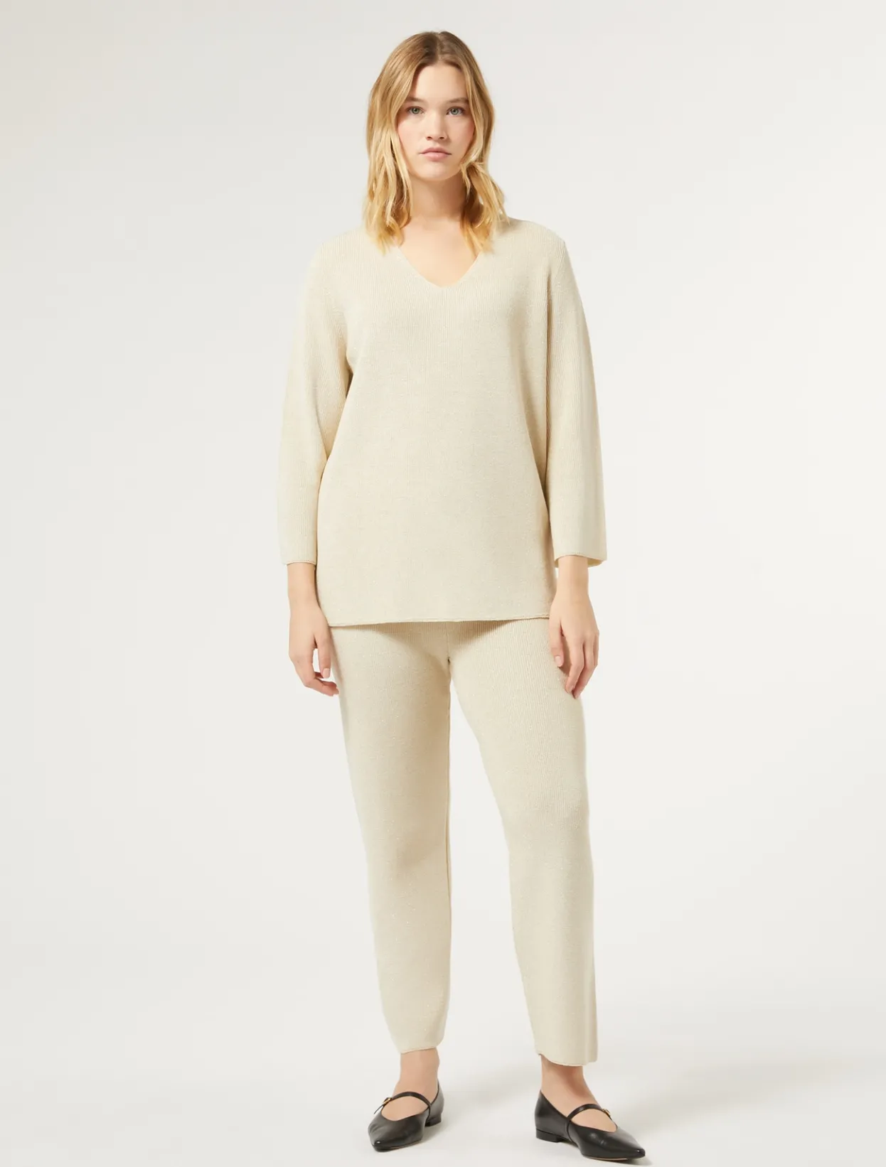 Trousers & Jeans | Trousers & Jeans | Marina Rinaldi Wool and lurex trousers IVORY