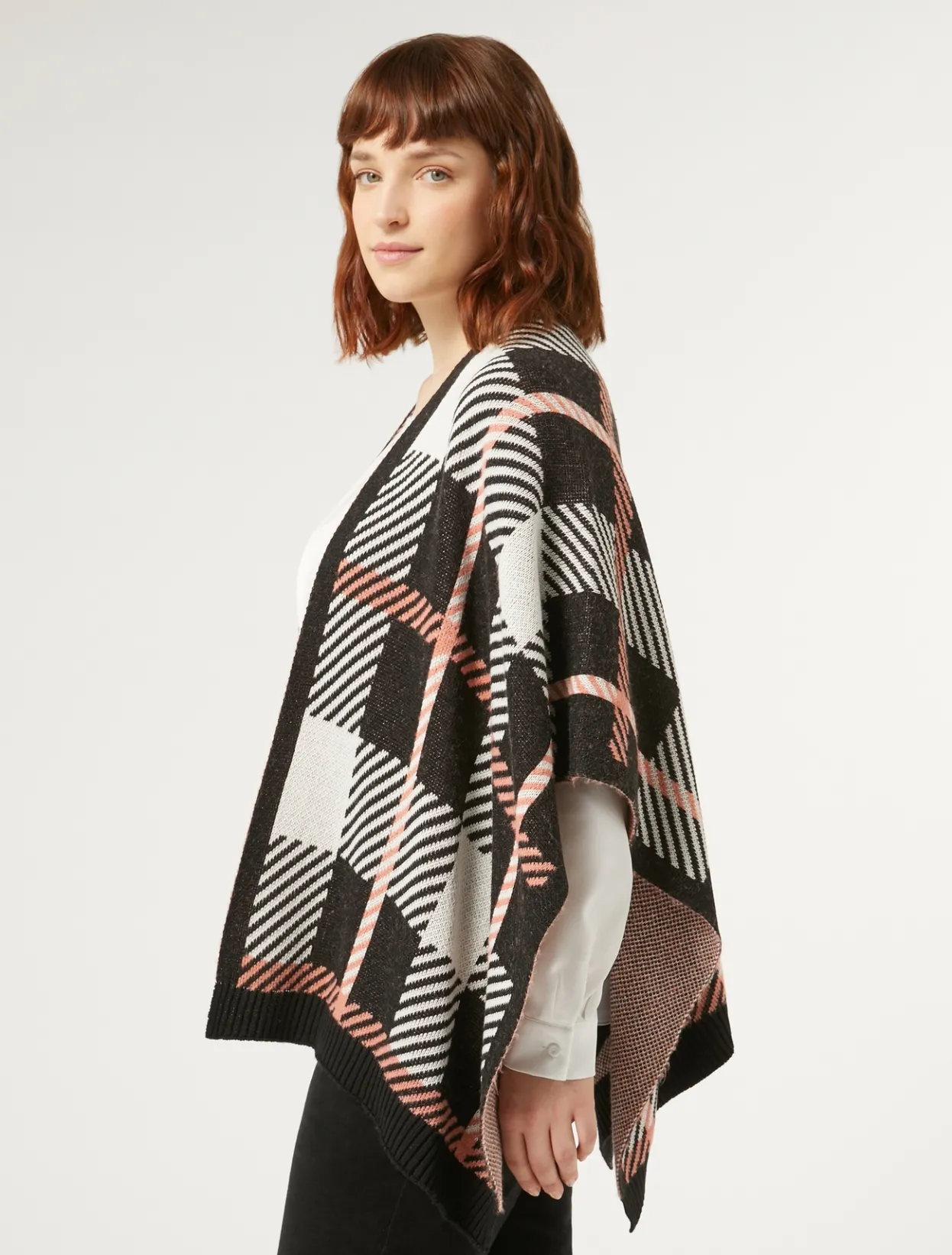 Knitwear | Knitwear | Marina Rinaldi Wool blend cape BLACK