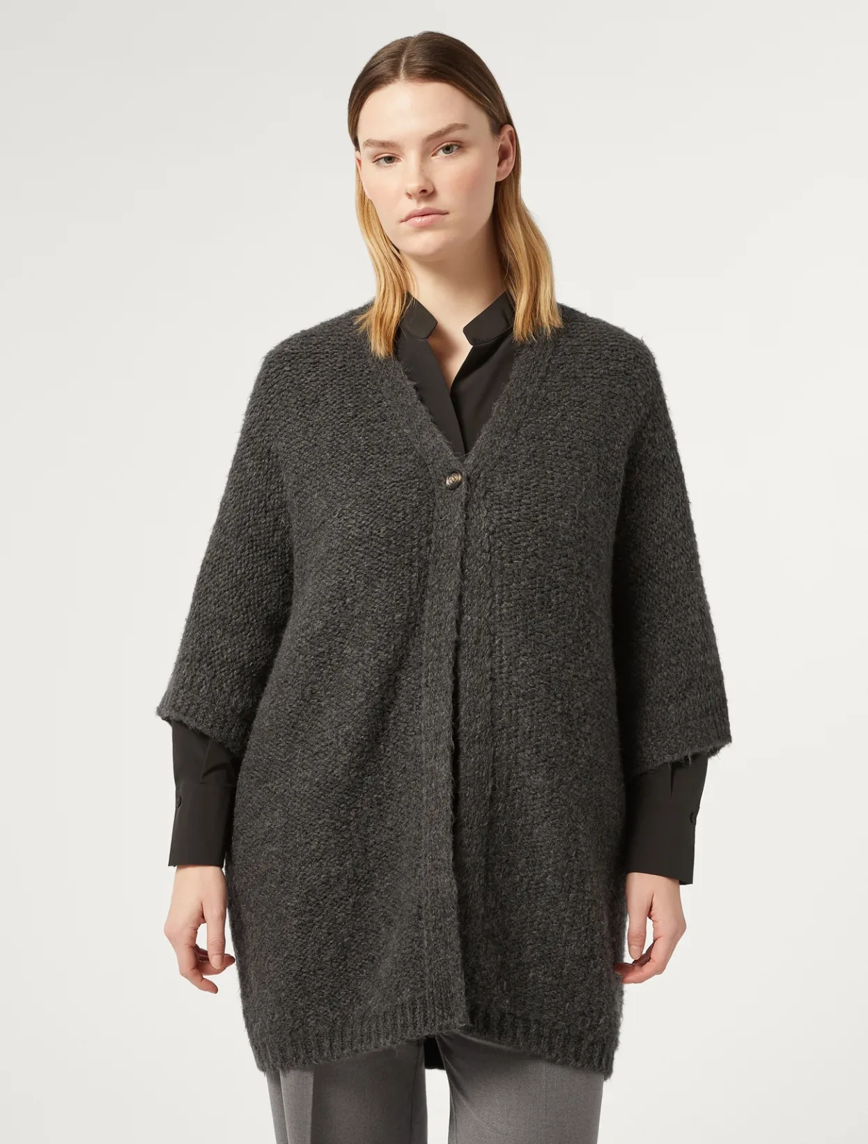 Knitwear | Knitwear | Marina Rinaldi Wool blend cardigan MEDIUMGREY