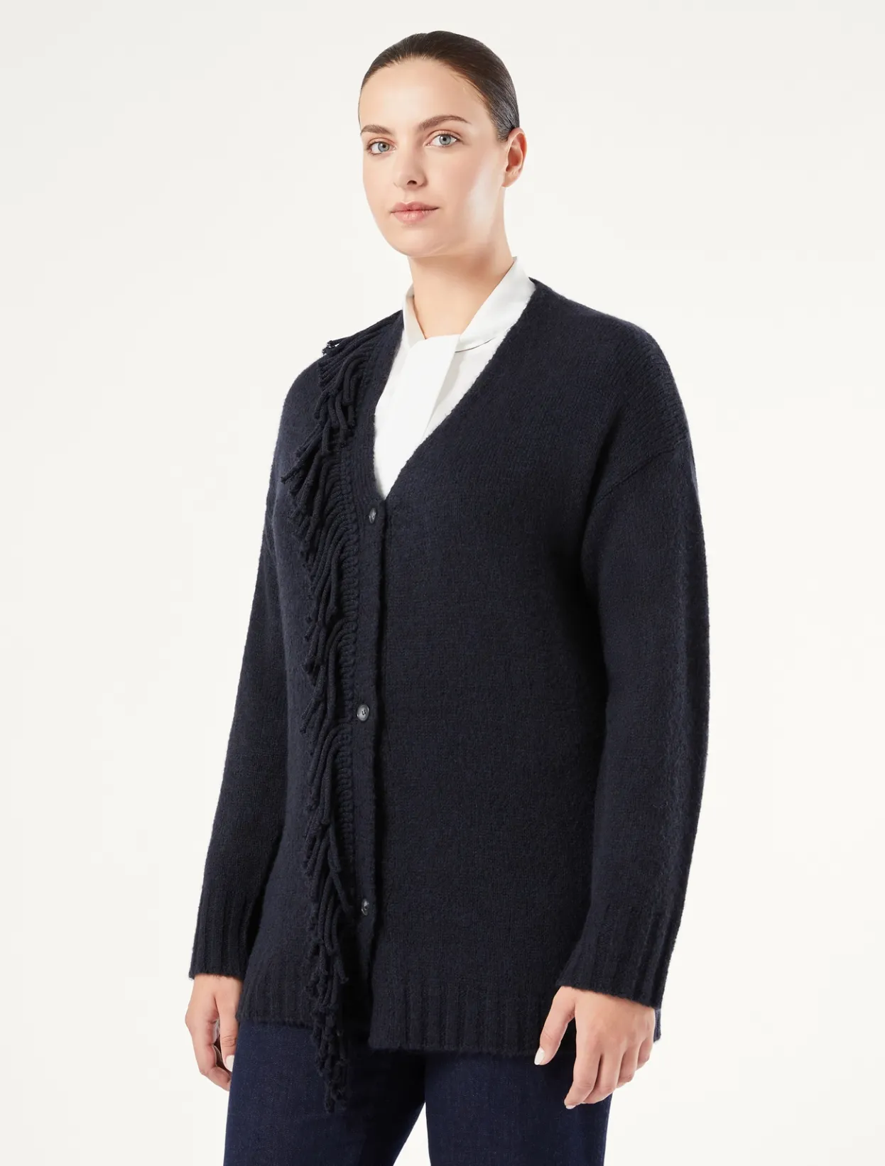 Knitwear | Knitwear | Marina Rinaldi Wool blend cardigan MIDNIGHTBLUE