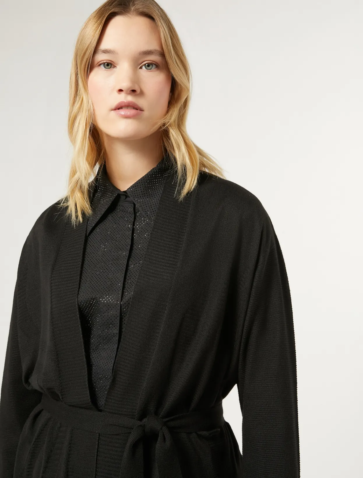 Knitwear | Knitwear | Marina Rinaldi Wool blend cardigan BLACK