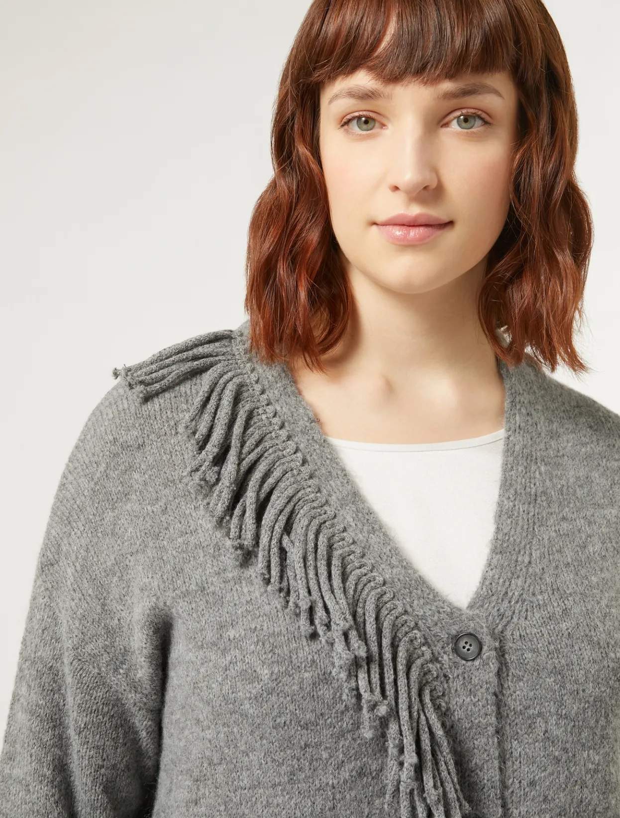 Knitwear | Knitwear | Marina Rinaldi Wool blend cardigan MEDIUMGREY