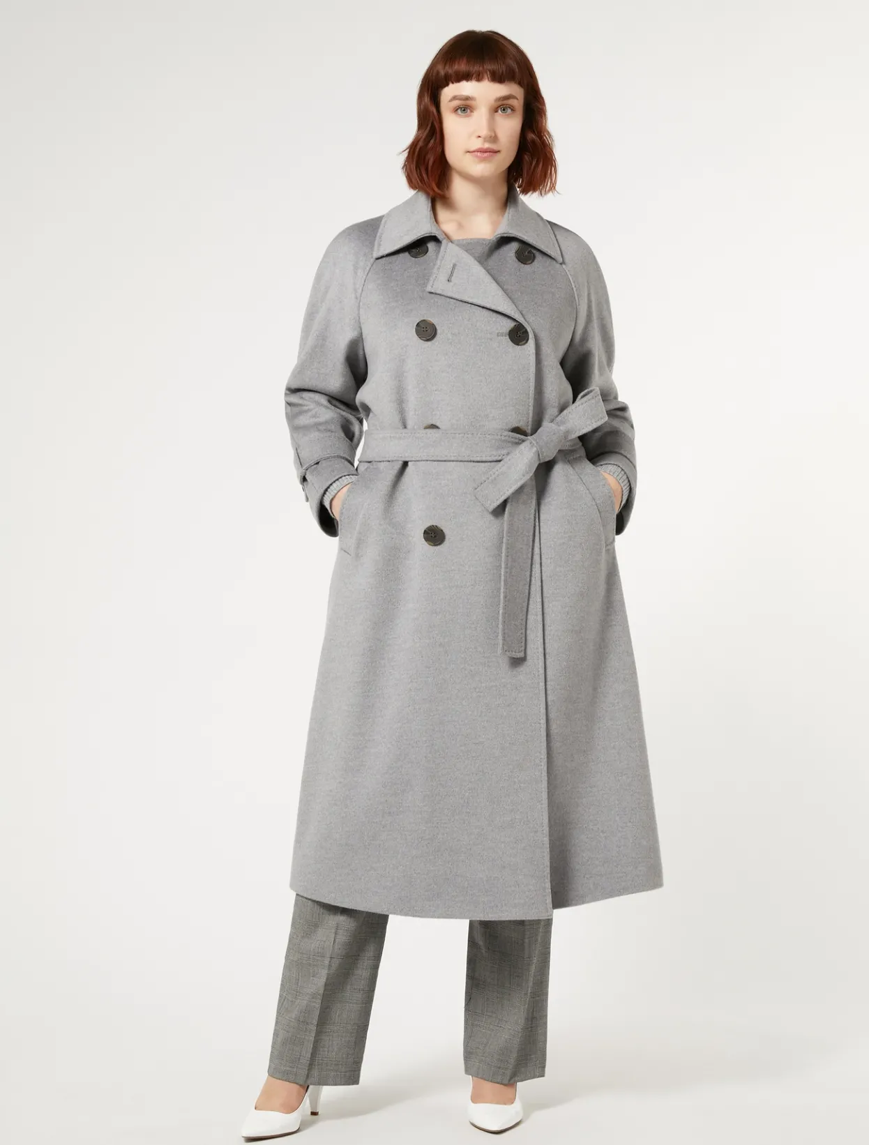 Coats | Coats | Marina Rinaldi Wool broadcloth coat MEDIUMGREY