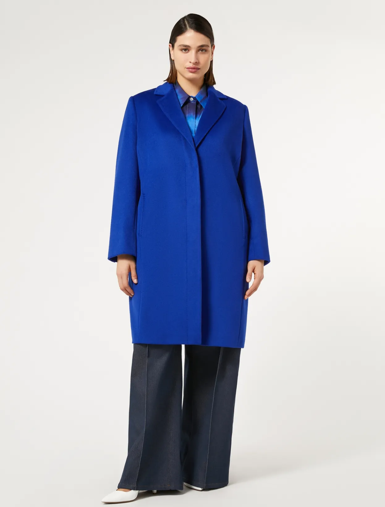 Coats | Coats | Marina Rinaldi Wool broadcloth coat CORNFLOWERBLUE