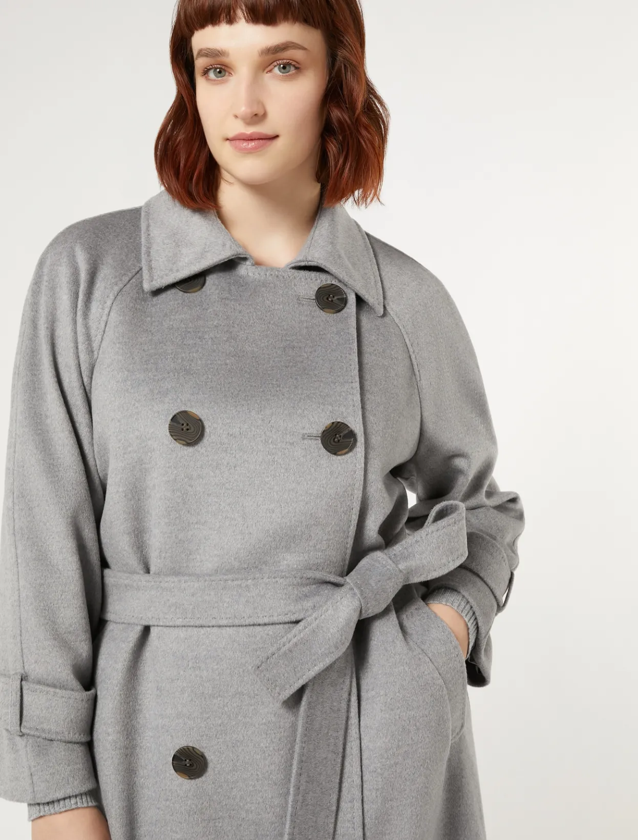 Coats | Coats | Marina Rinaldi Wool broadcloth coat MEDIUMGREY