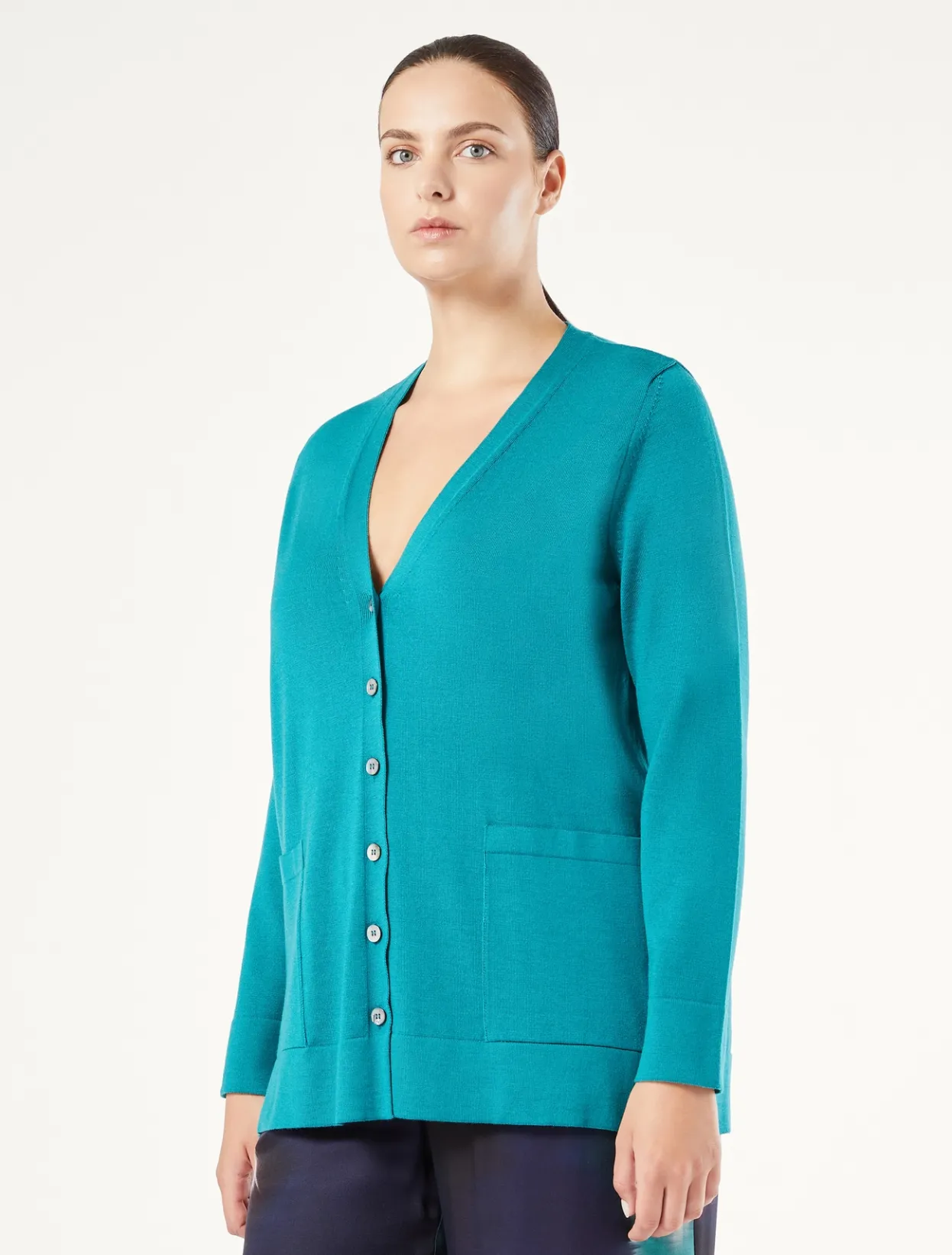 Knitwear | Knitwear | Marina Rinaldi Wool cardigan GREEN