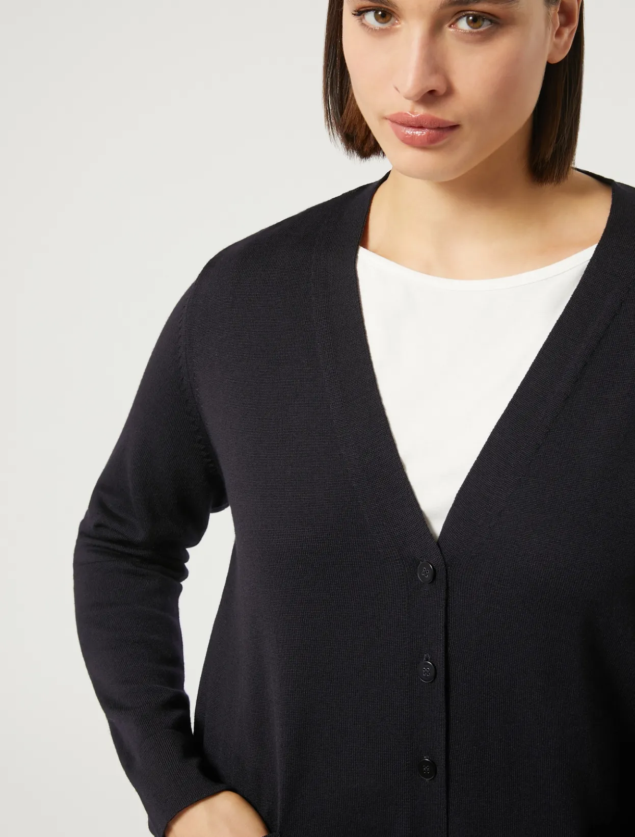 Knitwear | Knitwear | Marina Rinaldi Wool cardigan MIDNIGHTBLUE