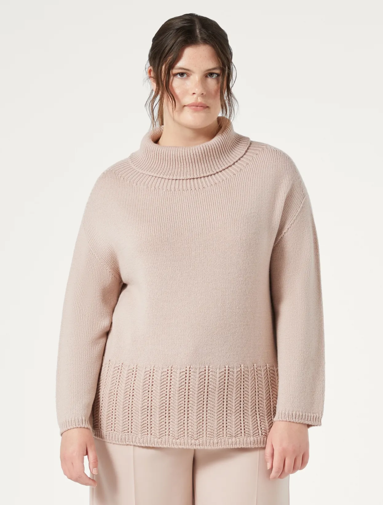 Knitwear | Knitwear | Marina Rinaldi Wool cordonnet sweater PINK