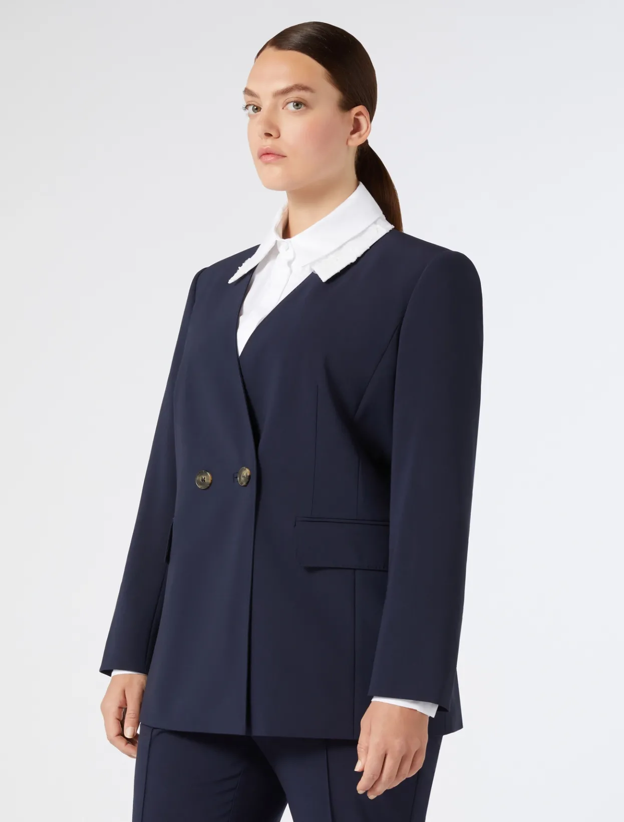 Jacket & Blazers | Jacket & Blazers | Marina Rinaldi Wool crêpe canvas jacket MIDNIGHTBLUE