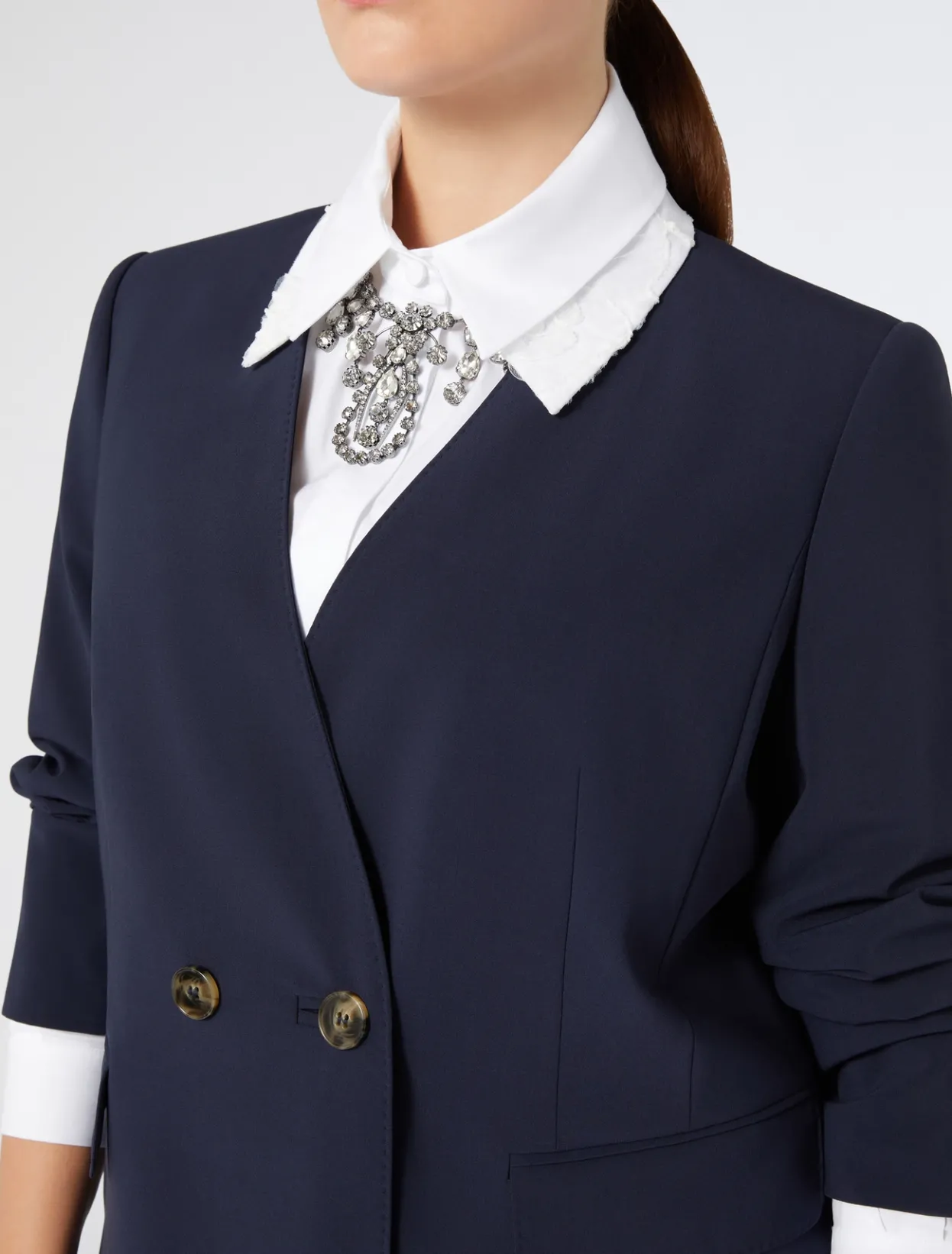 Jacket & Blazers | Jacket & Blazers | Marina Rinaldi Wool crêpe canvas jacket MIDNIGHTBLUE