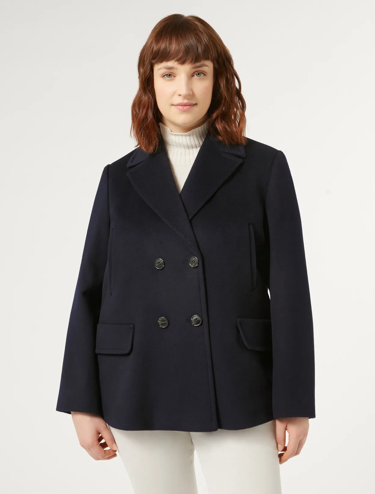 Coats | Coats | Marina Rinaldi Wool drap pea coat MIDNIGHTBLUE