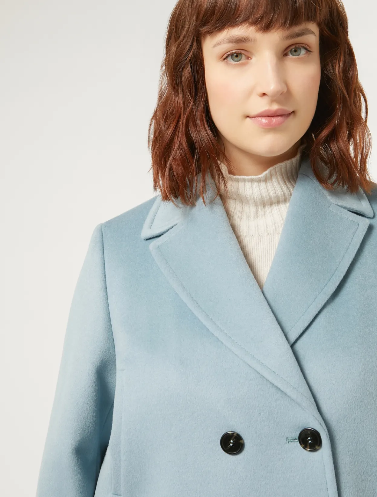 Coats | Coats | Marina Rinaldi Wool drap pea coat SHADEDLIGHTBLUE