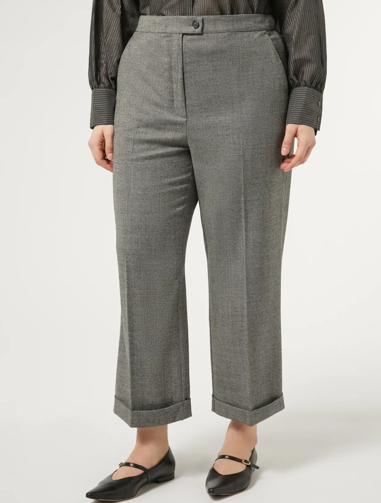 Trousers & Jeans | Trousers & Jeans | Marina Rinaldi Wool flannel trousers DARKGREY