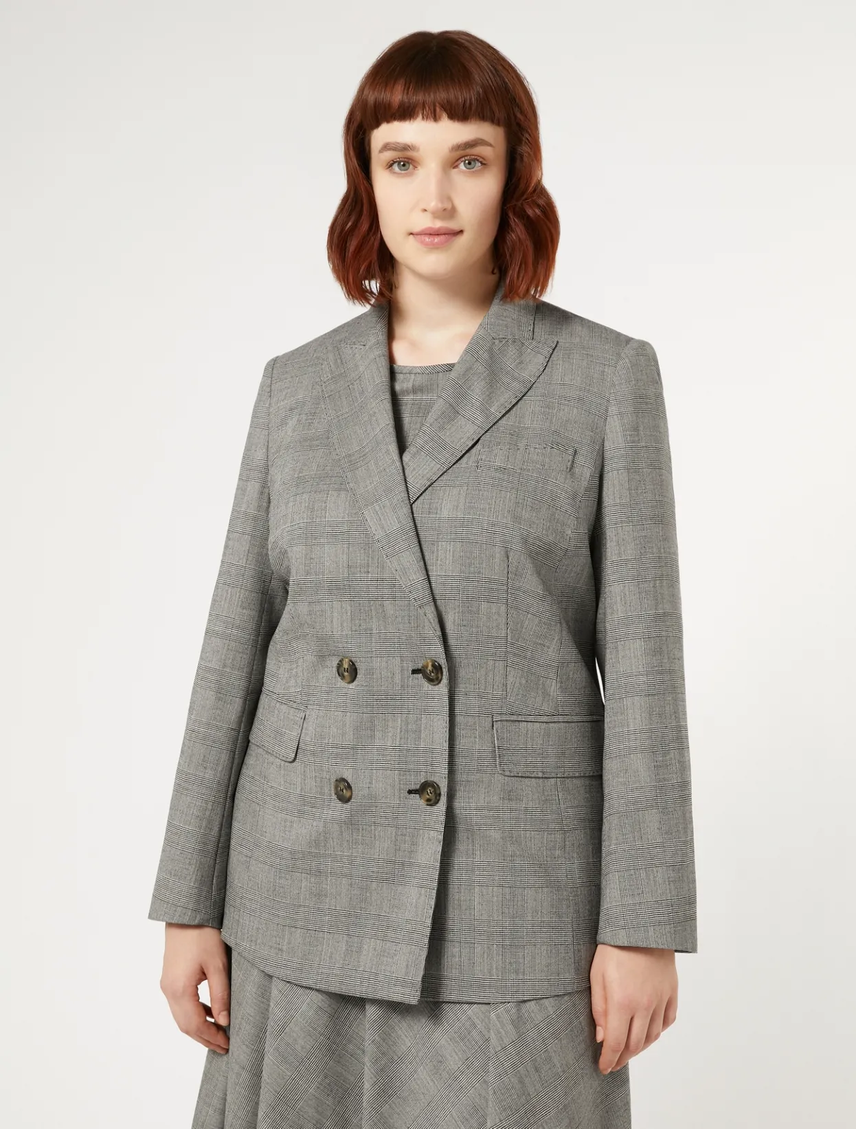 Jacket & Blazers | Jacket & Blazers | Marina Rinaldi Wool foulé blazer jacket BLACKWHITE