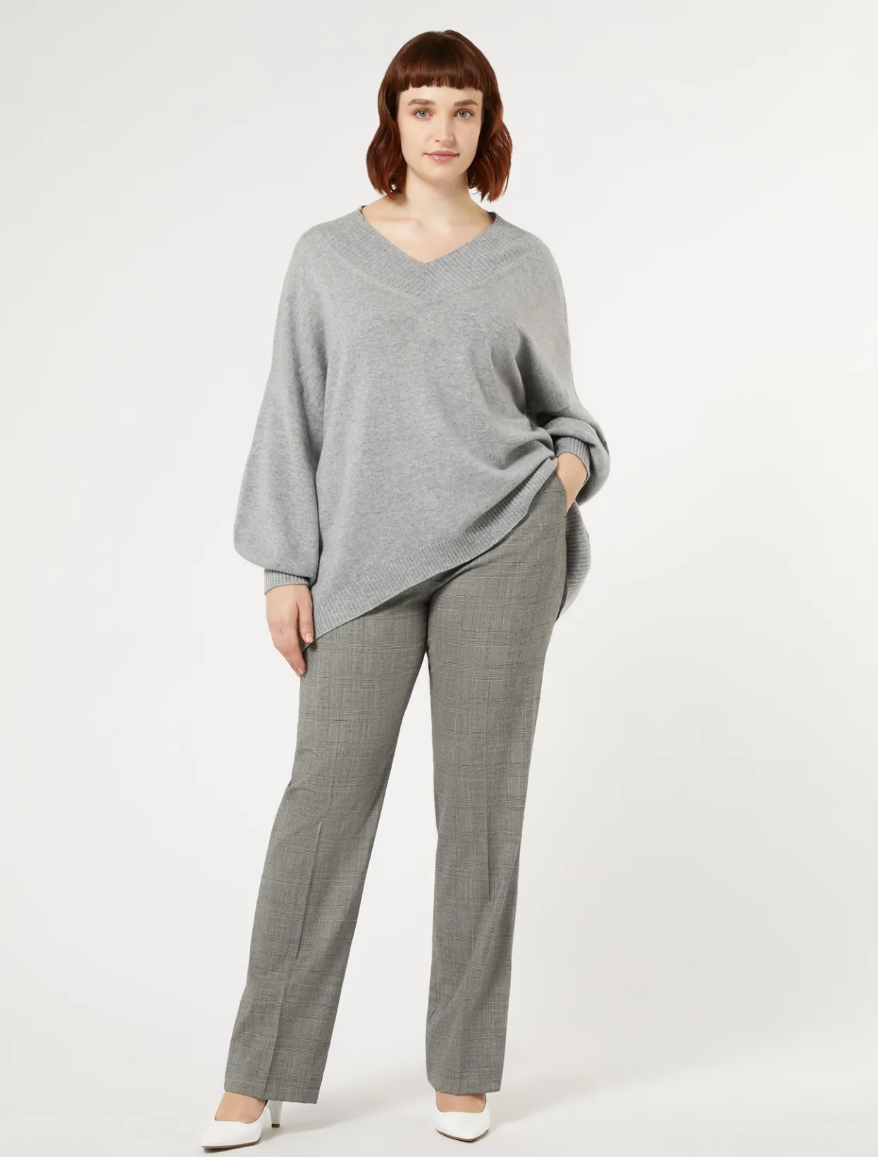 Trousers & Jeans | Trousers & Jeans | Marina Rinaldi Wool foulé trousers BLACKWHITE