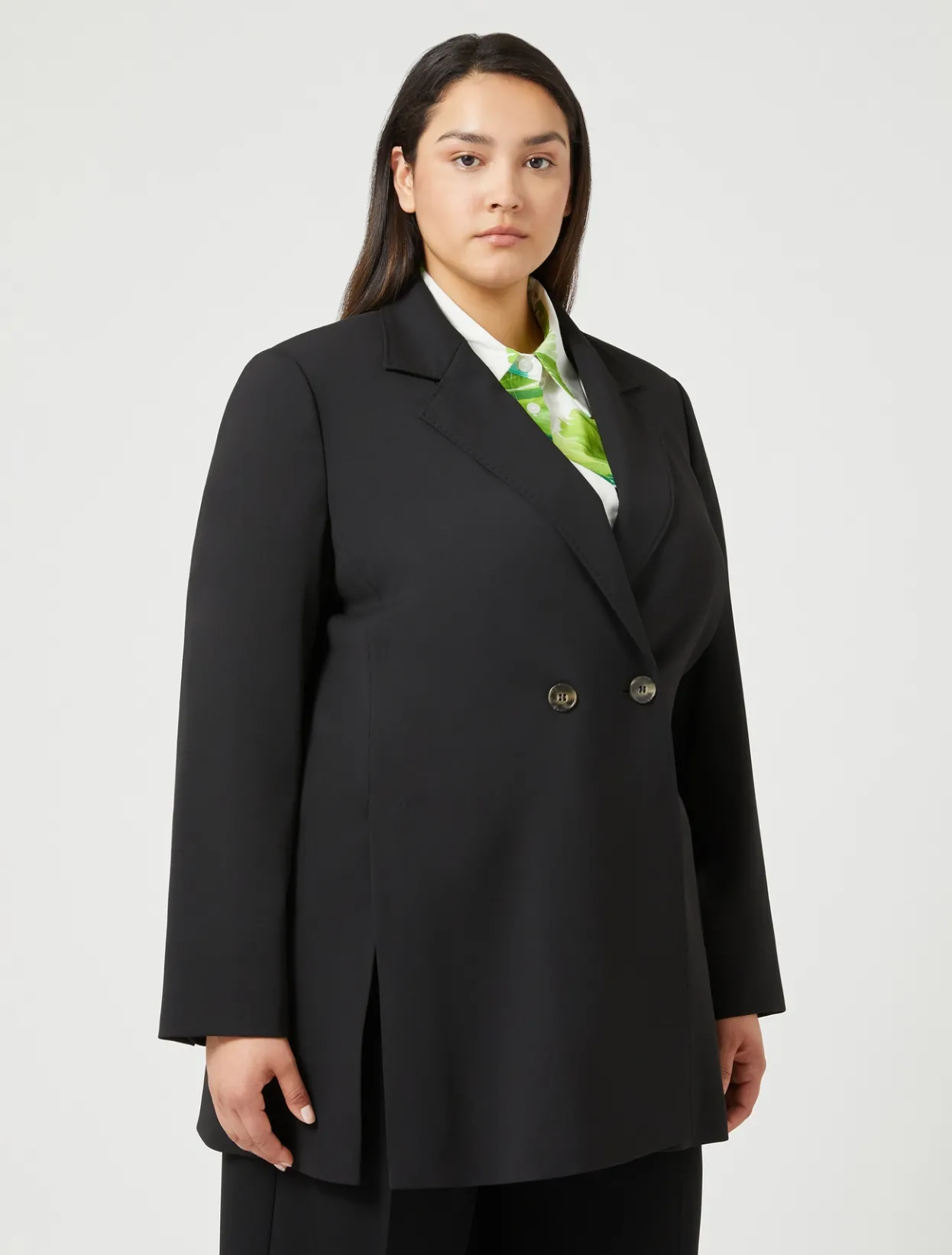 Jacket & Blazers | Jacket & Blazers | Marina Rinaldi Wool satin crepe jacket BLACK