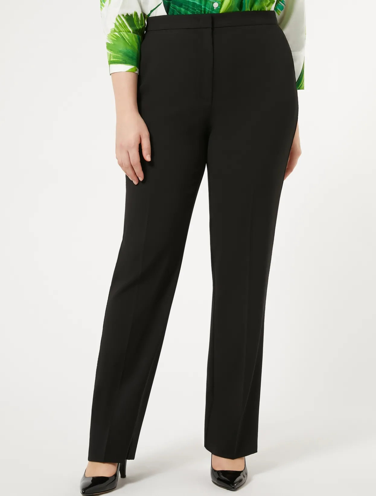 Trousers & Jeans | Trousers & Jeans | Marina Rinaldi Wool satin crepe trousers BLACK