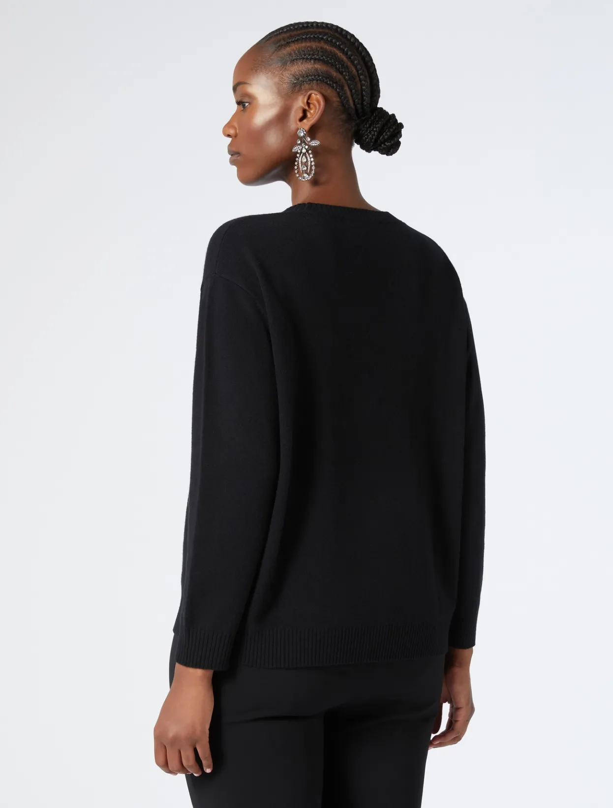 Knitwear | Knitwear | Marina Rinaldi Wool, silk and cashmere sweater BLACK