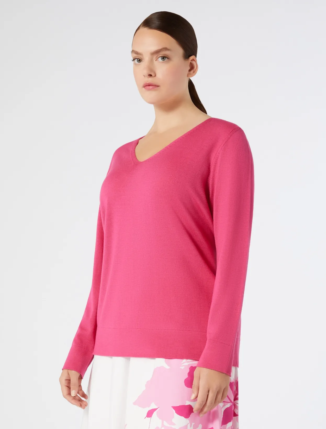 Knitwear | Knitwear | Marina Rinaldi Wool sweater FUCHSIA