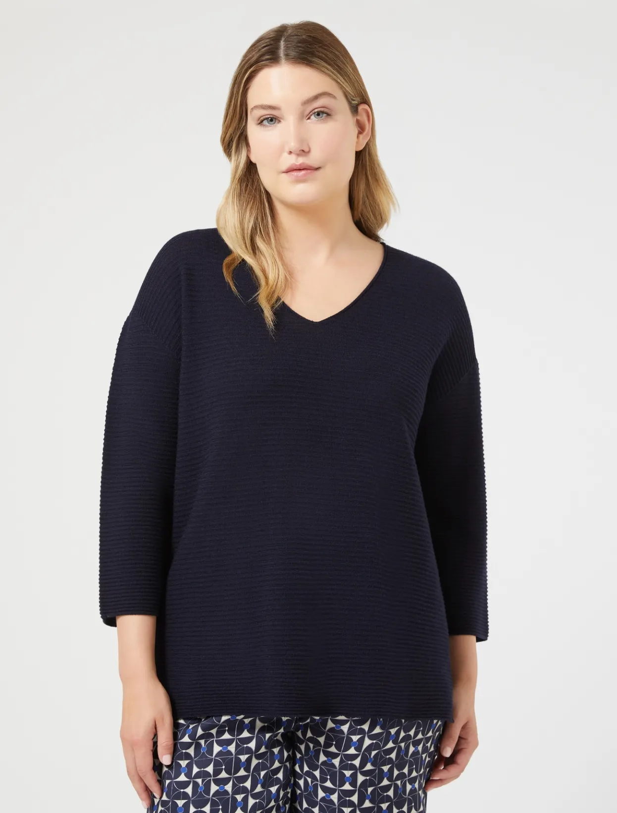 Knitwear | Knitwear | Marina Rinaldi Wool sweater MIDNIGHTBLUE