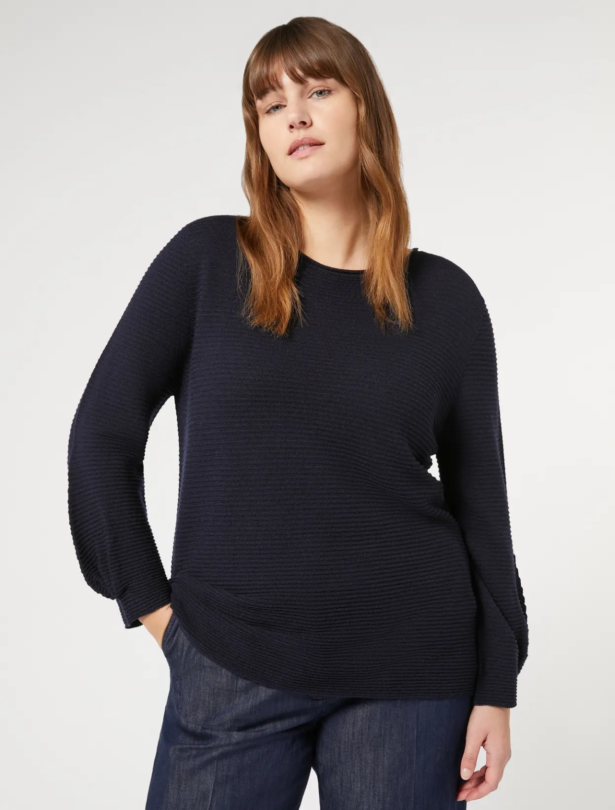 Knitwear | Knitwear | Marina Rinaldi Wool sweater MIDNIGHTBLUE