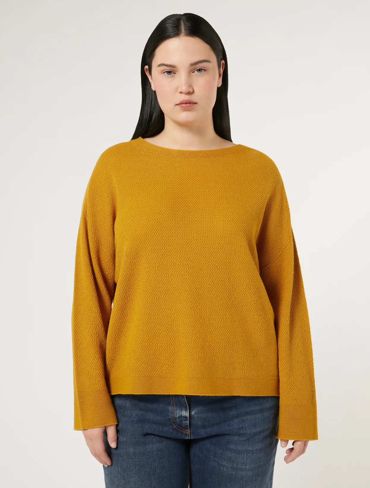 Knitwear | Knitwear | Marina Rinaldi Wool yarn sweater MUSTARD