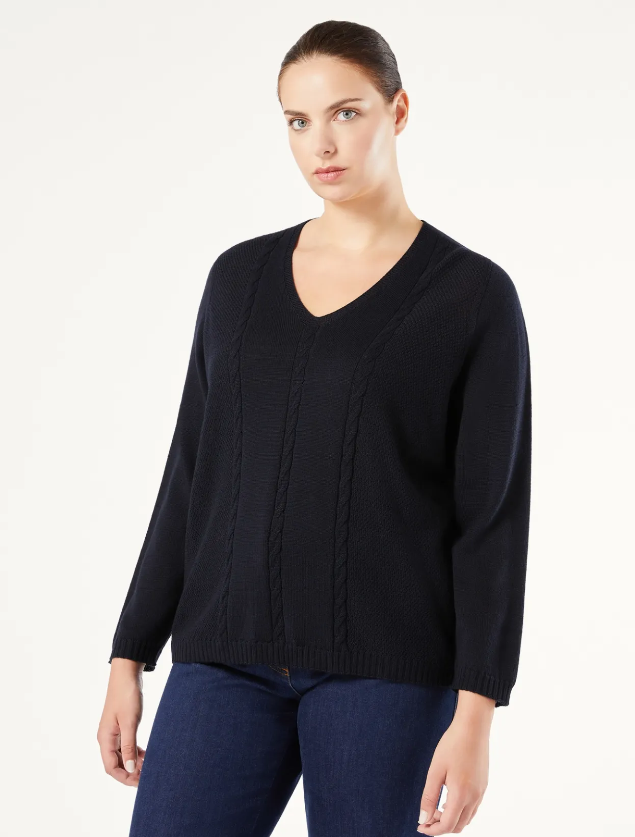 Knitwear | Knitwear | Marina Rinaldi Wool yarn sweater ULTRAMARINE