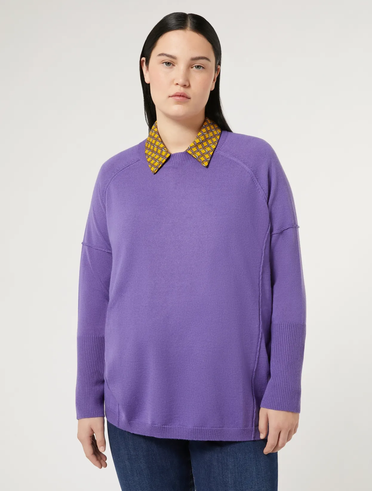 Knitwear | Knitwear | Marina Rinaldi Wool yarn sweater PURPLE