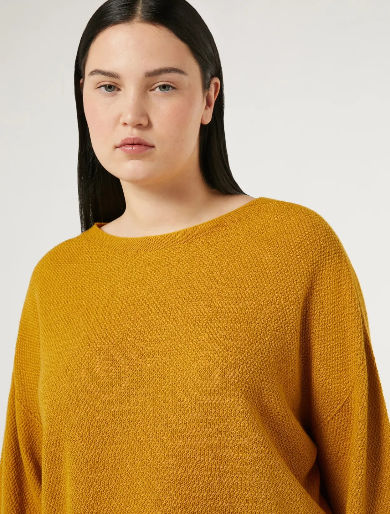 Knitwear | Knitwear | Marina Rinaldi Wool yarn sweater MUSTARD